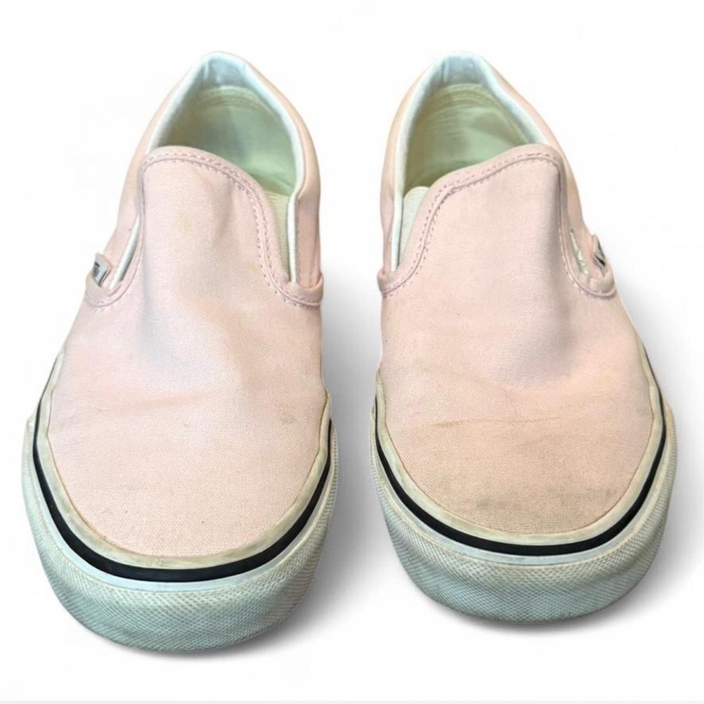 Baby Pink White Blushing Classic Slip On Vans Shoes - Picture 6 of 7